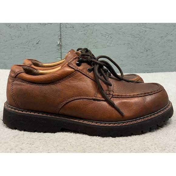 Dockers Waterproof Leather Shoes Men's 9M Brown Stain & Oil‎ Defender Lace Up - Picture 1 of 15